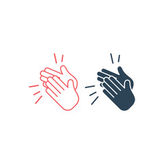 Obraz premium Applause icons set, clap hand gesture template illustration.