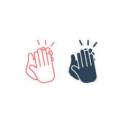Obraz premium Applause icons set, clap hand gesture template illustration.