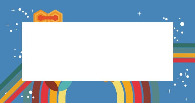 Retro 70s Background animation with Groovy 1970s art video. Minimalistic Vintage design, old-fashioned color artwork.