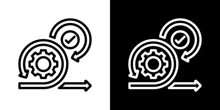 Scrum Icon Set Vector Collection Isolated In Black And White