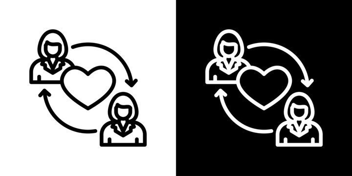 Empathy Icon Set Vector Collection Isolated In Black And White