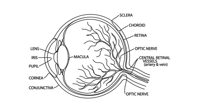 Detailed anatomy of the human eye.
