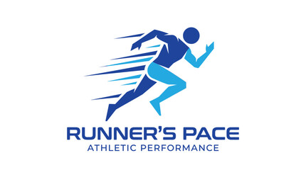 Obraz premium Dynamic Runners Pace Athletic Performance Logo Design.