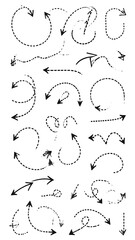 Obraz premium Dotted Arrows Pointers Directional Icons Set.