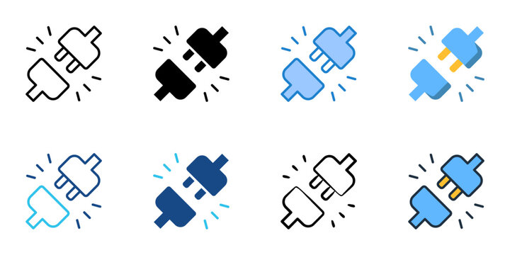 Connection request icons set multiple style collection. Editable stroke 
