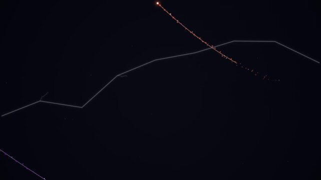 Abstract digital line art landscape featuring mountain peaks and geometric connections against a dark backdrop evoking technology and minimalism