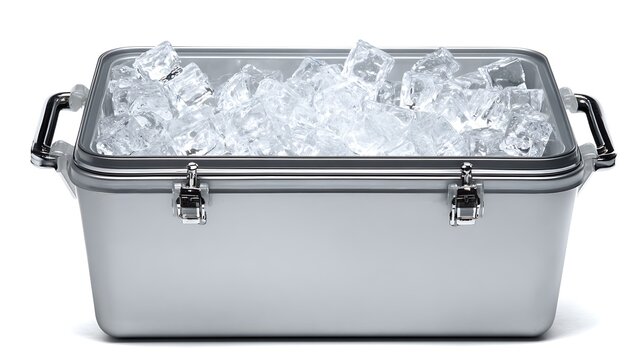 Heavy-Duty Commercial Cooler Filled with Ice / 氷で満たされた業務用の頑丈なクーラー