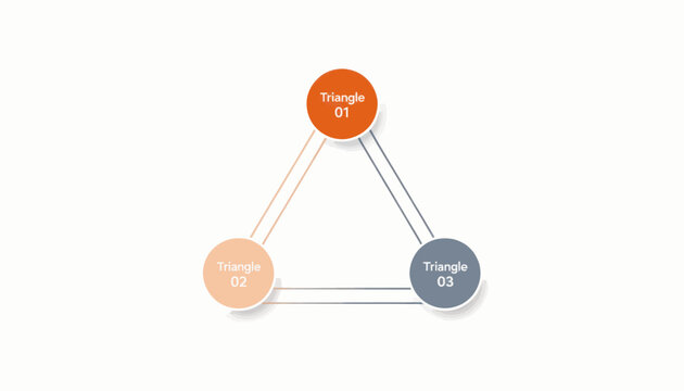 Abstract Geometric Triangle Diagram Connecting Three Interconnected Nodes