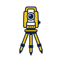 Fototapeta premium Land Surveyor Theodolite Equipment Illustration