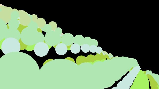 Abstract pattern of overlapping mint green circles creating a bubbly cloud formation on a dark background decorative design element