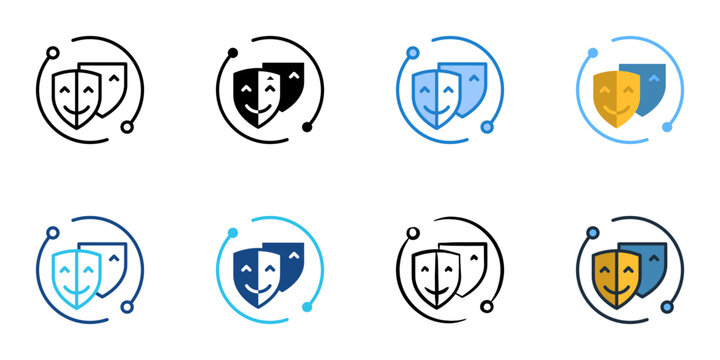 Subnet mask icons set multiple style collection. Editable stroke 
