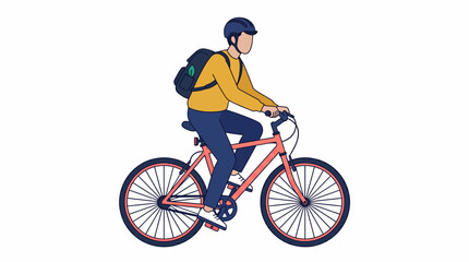 Fototapeta premium Man riding a bicycle flat vector illustration, cycling concept