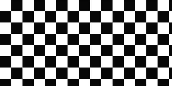 Black and white checkerboard frame. Classic checkered race flag car finish line or start line. Flat vector illustration isolated on transparent background. Checkerboard pattern design vector.