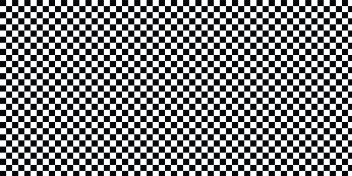Checkerboard seamless vector illustration. Abstract black and white checkered checkerboard for game. Grid geometric square shape. Vector illustration.