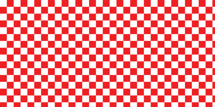 Red and white checkerboard frame. Black White Checkered Border. Classic checkered race flag car finish line or start line. Twisted checkered funky background. 90s, 00s aesthetic.