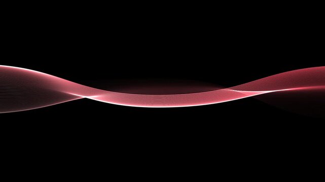 colorful spectrum waves animation on black background. Abstract red wave design element.