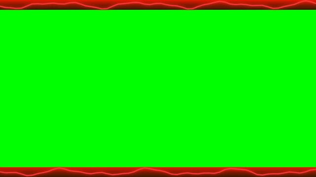 Red Neon Wave Border for Video Editing Green Screen Loop