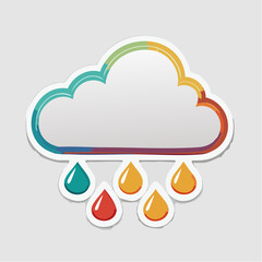 Obraz premium Stylized Cloud with Colorful Rain Drops