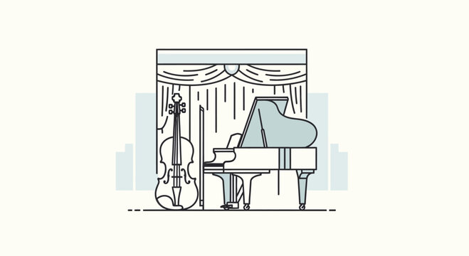 Piano and Violin Musical Instruments.