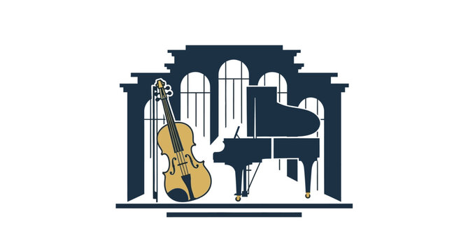Cello and Grand Piano Instruments Music.