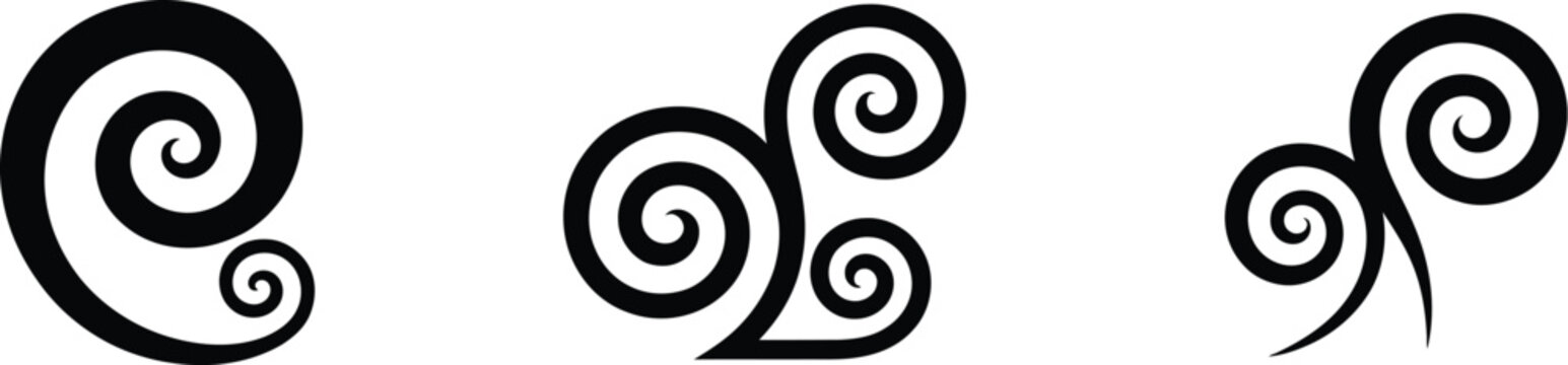 Triskele Celtic Symbol Vector Featuring Triple Spiral Trinity Knot Design for Ancient Spiritual and Decorative Artwork