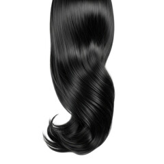 Fototapeta premium elegant black hair bun hairstyle with loose strands isolated on transparent background