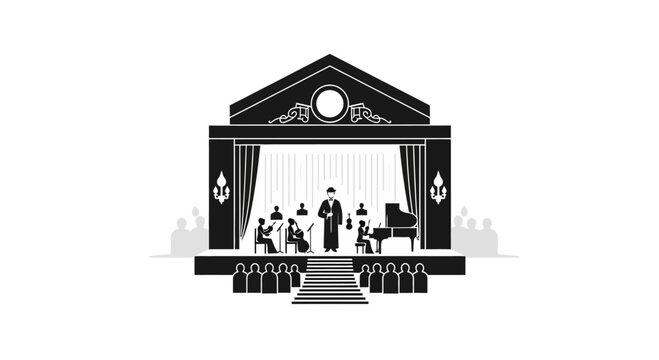Theatre Stage with People Performing.