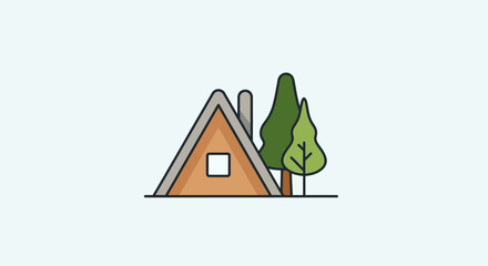 A brown house with a chimney. © Dhii