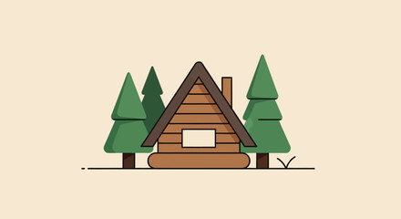 Small wooden cabin in forest. © Dhii