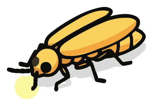 Firefly insect crawling isometric view vector illust.... Generative AI