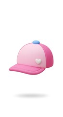 Fototapeta premium Cute Pink Baseball Cap Floating on Clean White Background