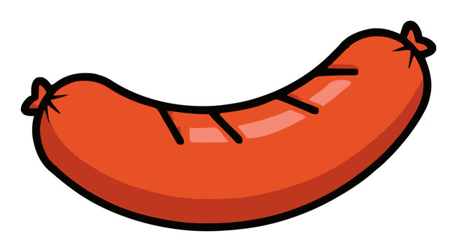 Breakfast sausage flat vector food illustration. Generative AI