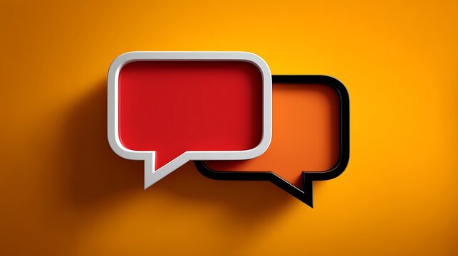 Colorful Speech Bubbles on Bright Yellow Background for Communication