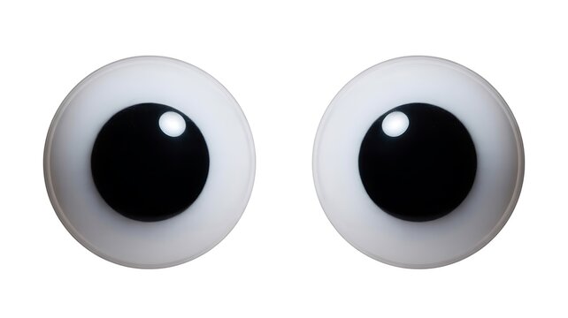 Cute cartoon googly eyes isolated on white background illustration