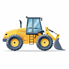 Obraz premium Yellow Front Loader Construction Vehicle Illustration