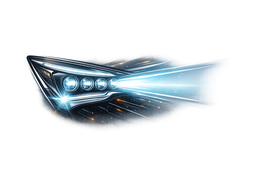 futuristic headlight, LED beams, automotive lighting, car headlight, modern vehicle, futuristic car, LED technology, automotive design, neon light, luxury car, high tech vehicle, glowing headlights, e