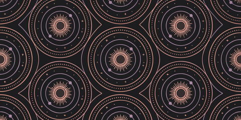 Batik vintage floral ornament and seamless abstract circle pattern for vector textile design and retro wallpaper backdrop © Dimas