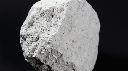 Fototapeta premium White asbestos mineral sample shows fine fibers. This dangerous toxic substance is harmful for health causing lung disease. Natural silicate material danger. Macro shot.