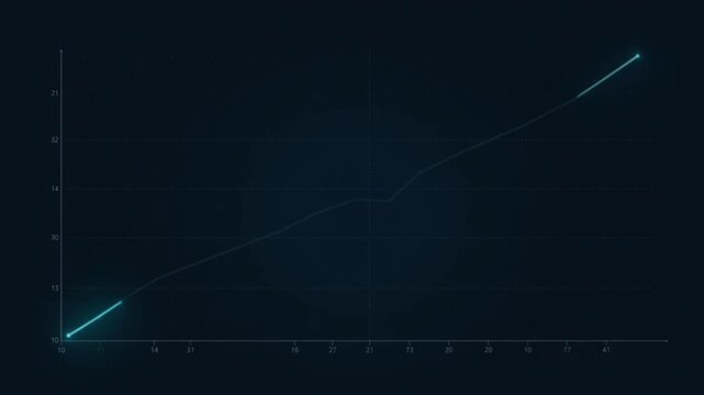 Neon blue line graph showing steady growth trend over time period