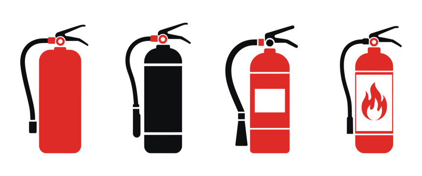 fire extinguisher icon representing fire safety and Firefighter equipment with clean vector design suitable for emergency signage safety instructions industrial safety and workplace hazard concept.