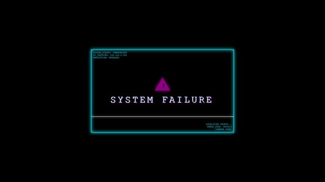 System Failure Error Interface Futuristic Cyber Tech Warning Animation Loop