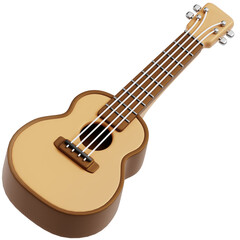 Fototapeta premium Acoustic guitar with light wood finish isolated on transparent background