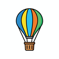 Fototapeta premium Colorful hot air balloon cartoon vector illustration.
