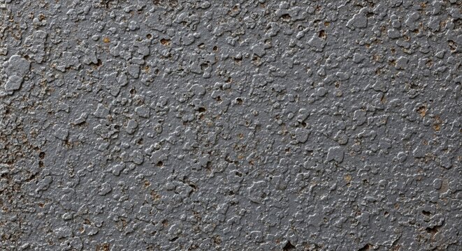 Close-up detailed texture of weathered grey concrete surface with rough and pitted imperfections