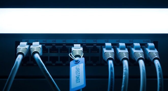 Network Cable Patch Panel System.