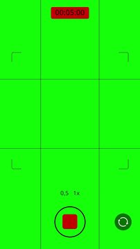 Smartphone Camera Recording Interface Digital Video Recorder Screen Overlay Mobile Phone Viewfinder Template Timer on Green Screen 4k video animation seamless loop