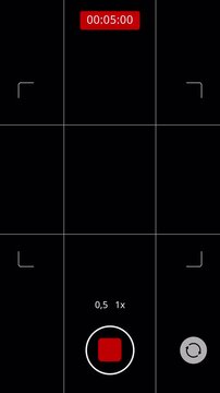 Smartphone Camera Recording Interface with Digital Video Recorder Screen Overlay Mobile Phone Viewfinder Template and Running Timer 4k video animation seamless loop