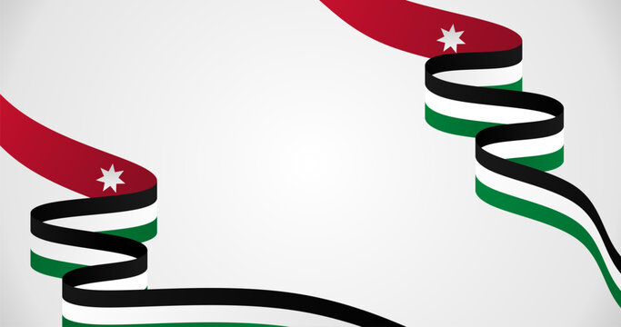 Jordan flag waving on Empty background