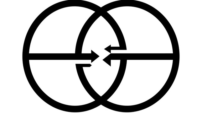 Abstract Circular Arrow Flow Symbol with Modern Connection and Direction Concept