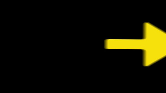 Right side 3 arrow icon animation on green screen background, left arrow, white left arrow